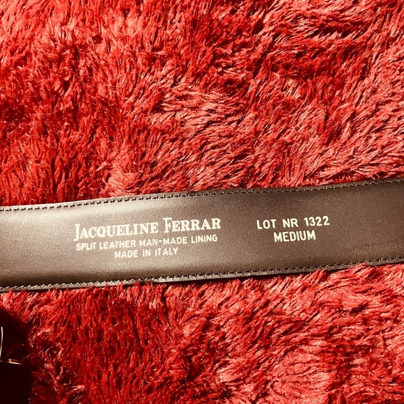 Jacqueline Ferrar  Blue Leather Belt wi/ Gold Hardware Made in Italy size M - Picture 2 of 7